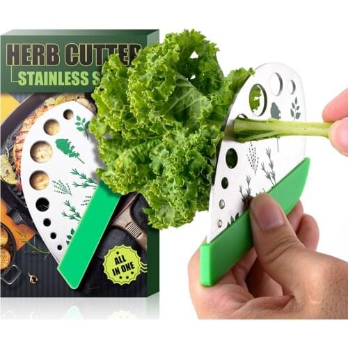 9 Holes Herb Stripper Stainless Steel Herb Pealer Kitchen Vegetable Leaf Stripping Tool