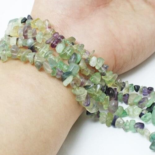 Chips Beads Freeform Fluorite gravel Bead,Natural Stone Fashion Loose Beads Jewelry Making Diy Bracelet Necklace Strand 34"