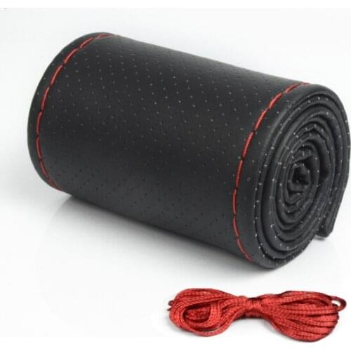 CAR Steering Wheel Cover DIY Universal Microfiber Leather Steering Wheel Braid soft Auto Steering Wrap Anti-wear 38cm/15in