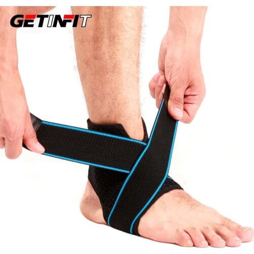 Getinfit 1 PCS Ankle Support Brace Compression Sleeve with Adjustable Strap for Women Men Ankle Wrap Football Basketball Running