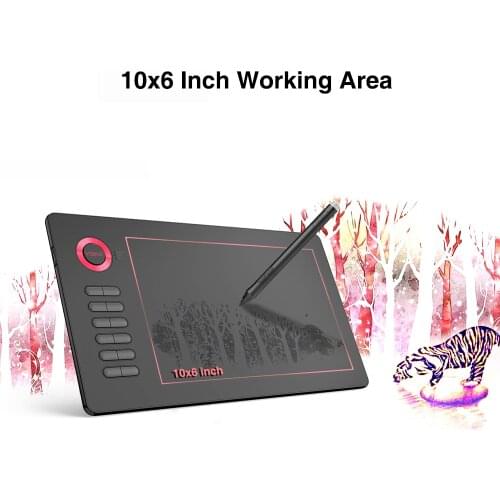VEIKK Drawing Tablet A15 Graphic Tablet 10x6 inches Digital Drawing Tablet with 8192 Induction Levels 5080 LPI Blue Button