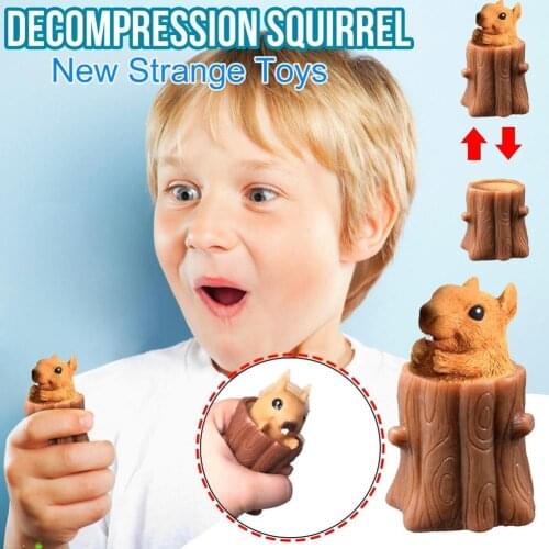 Squirrel Decompression Toy Squirrel Cup Squeeze Funny Relief Fidget Gift Novelty Stress Toys Toys Gadgets Sensory D3Z7