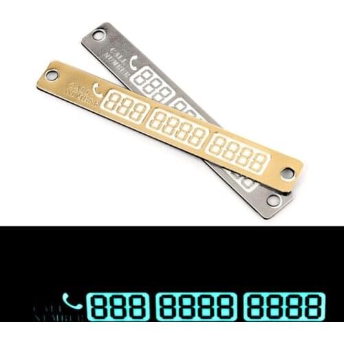 15x2cm Temporary Car Parking Card Telephone Number Card Notification Night Light Sucker Plate Car Parking Sticker