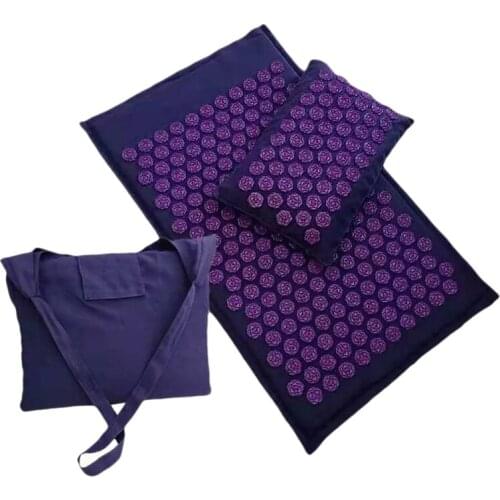 Lotus Spike Acupressure Mat Massage Mat And Pillow Set Yoga Acupuncture Cushion Relieve Back Neck Pain Body Massage Muscle Mat(P