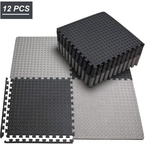 12PCS EVA Leaf Grain Floor Mat 30*30cm Non-Slip Sport Protection Gym Mat Thicken Shock Shock Home Yoga Workout Fitness Equipment