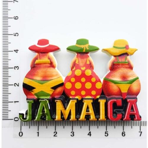 Jamaica Creative Travel Souvenir Cartoon Bikini Ocean Wind Fridge Magnetic Sticker