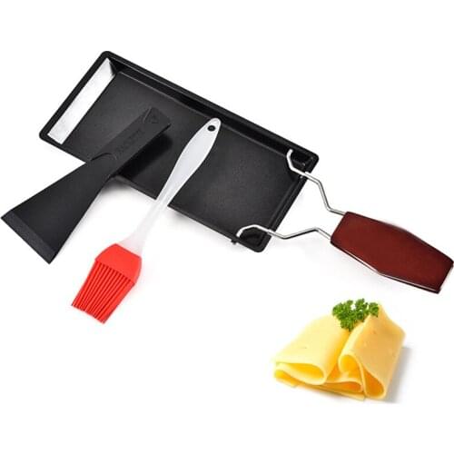 Mini Tray Non-stick Spatula Roast Pan Cheese Plate Wooden Handle Kitchen Folding Rectangle BBQ Spare Mozzarella Pan Cheese Mold