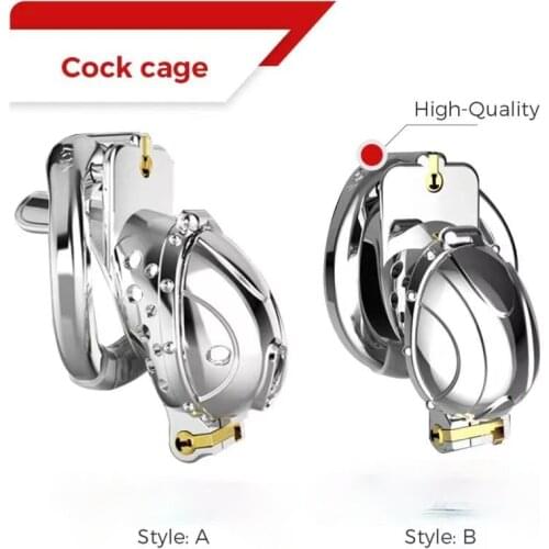 Stainless Steel Male Chastity Device Metal Bondage Lock Penis Ring Cock Cage Belt Erotic Couples Gay Ladyboy Sex Toys for Men