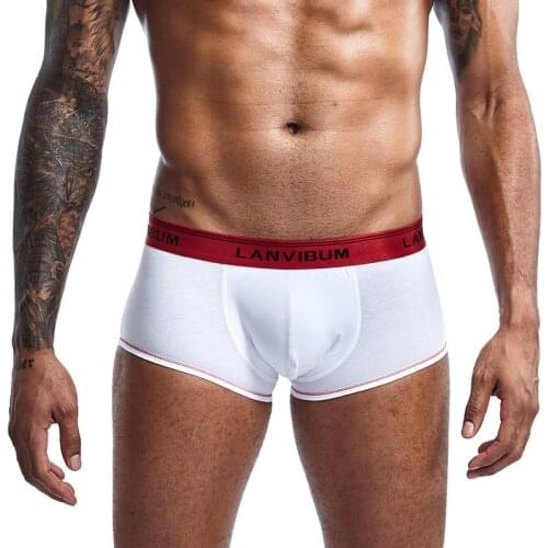 Soft Comfortable Underpants Slip Men Underwear Cotton Boxers Male Solid Mens Bright Belt Boxer Sexy Homewear Panties