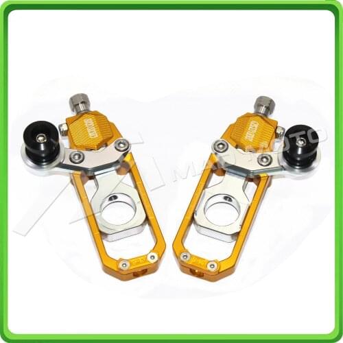Motorcycle Chain Tensioner Adjuster with bobbins fit for HONDA CBR 600 RR CBR600RR 2011 2012 2013 2014 2015 2016 Gold & Silver