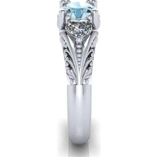 New fashion hot selling zircon ring creative couple engagement ring jewelry size 6-10