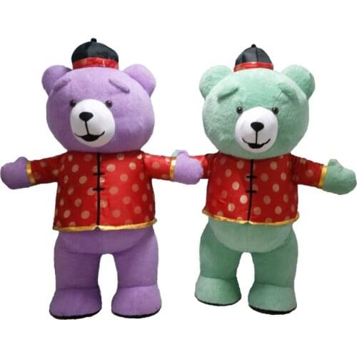 New Christmas Carnival Cosplay Costumes Halloween Birthday Party Cute Inflatable Bear Set Adult Use Advertising Parade Mascot