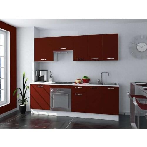 Full kitchen 240 cm (width) color burgundy KIT-KIT