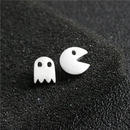 2020 Stainless Steel Earrings Geometric Women Men Hip hop Black Star Ghost Spike Stud Earring Fashion Jewelry Best Gift