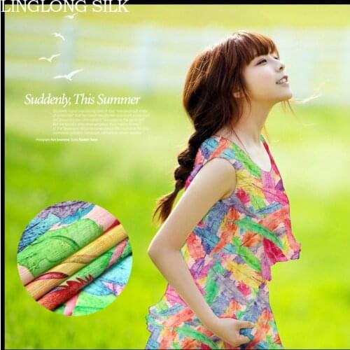 SILK LINEN FABRIC 14m/m Width 55"-140cm30%Natural Silk+70% Linen Organic Fabrics 2018 New Desigual Patterned Silk Fabric