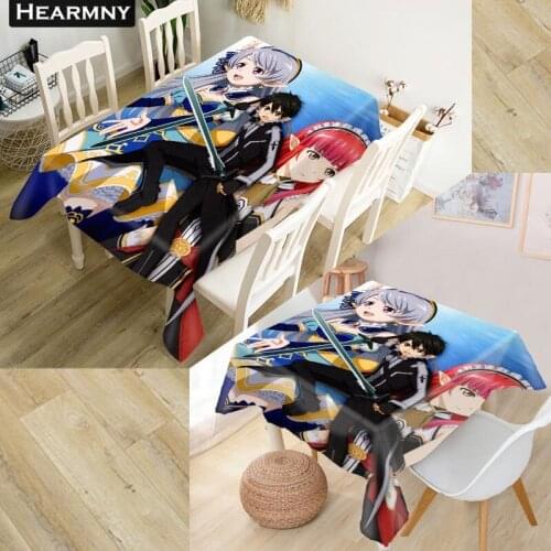 Customize 3D Tablecloth Sword Art Online Oxford Cloth Dust-proof Rectangular Table Cover For Party Home Decor 100X140cm175x175cm