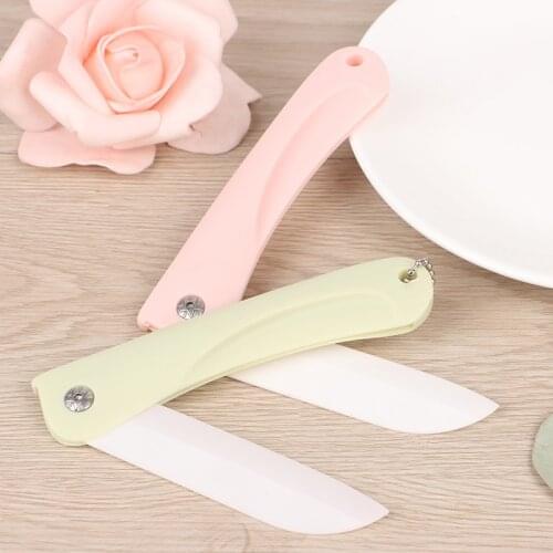 Foldable Pocket Ceramics Knife Mini Portable Folding Knife Fruit Cutter Practical Camping Outdoor Supplies Hand Tools