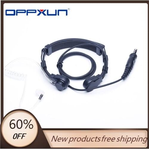 2021 Hot Telescopic Heavy Duty Tactical Throat Vibration Mic Headphone Headset Microphone NATO Plug for Walkie Talkie Radio