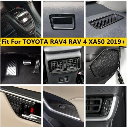 Stainless Steel Interior For TOYOTA RAV4 RAV 4 XA50 2019 - 2021 Speaker Water Cup Holder Gear Shift Box Cover Trim Accessories