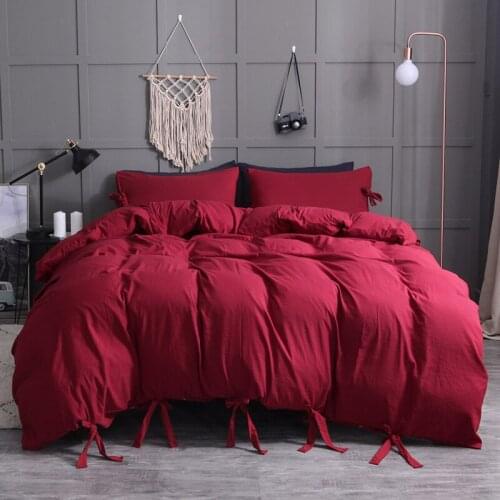 WAZIR Bedding Set Minimalist Style Duvet Cover Comforter Solid Color Comfort Bedding Sets Bedclothes Pillowcase Quilt Cover