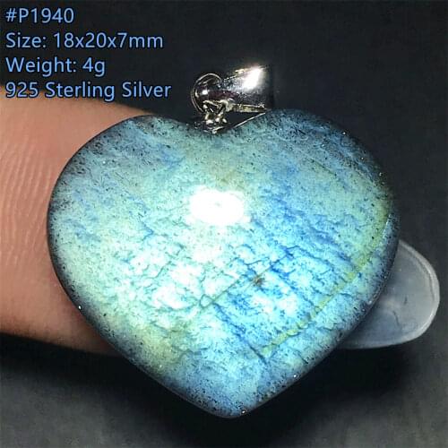 Genuine Natural Blue Labradorite Necklace Pendant Jewelry For Woman Lady Man Crystal 33x16x10mm Oval Beads Silver Stone AAAAA
