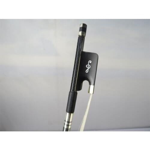 1pcs plaid black Carbon fiber CELLO bow 4/4 inlay music Note frog #10204