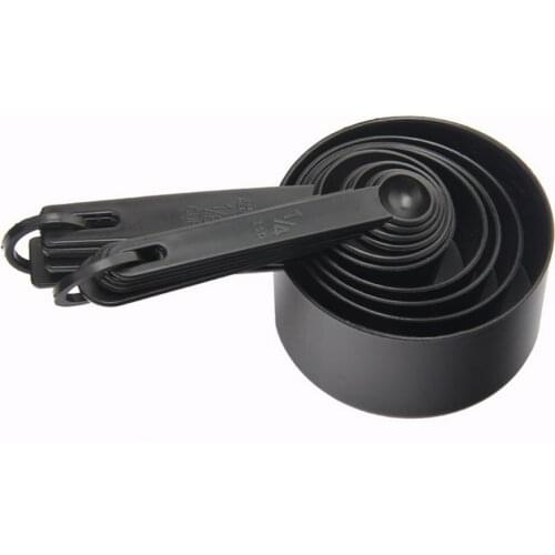 10 Pcs Set Spoon Black Plastic Measure Spoons Cutlery Dessert Baking Kitchen Tools SCIE999