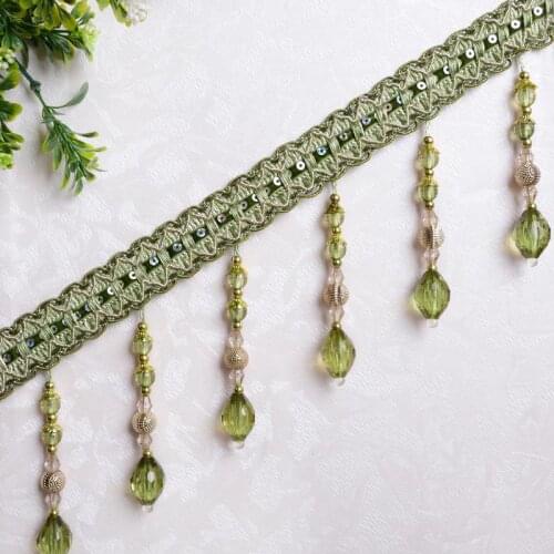 12yard/lot Gem Pineapple Beads Lace Curtains Hanging Beads Sofa Cloth Decorated Stage Background Excipients Perles Gland Dentell