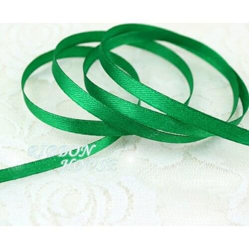 25 yards/roll ) 1/4" (6mm) Green Single Face Satin Ribbon Webbing Decoration Gift Christmas Ribbons Wholesale