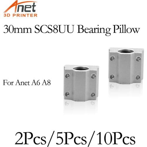 Anet 3D Printer Part 30mm SCS8UU Bearing Pillow Block Box-type Linear Motion Ball Bearing Slider Block for anet a8 a6 3D Printer