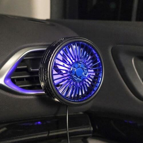 Car Vehicle Air Vent Dashboard LED Aromatherapy 3 Wind Speed Cooling Air Fan for car accessories interior auto products