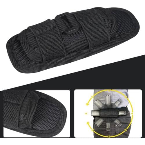Black Police Security Flashlight Pouch Holster Holder with Belt Clip for Flash Light Outdoor Hunting Travel Climbing