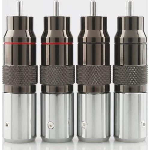 4pcs Hi-End HiFi Rhodium plated unsolder RCA terminal HIFI DIY Brass Plating Rhodium Audio Video Connectors TV Tuner RCA