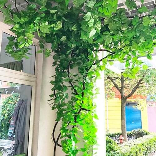12Pcs Artificial Plant Grape Leaves Hanging Garland Fake Vine Wedding Decoration Artificial Vine Plants Festive Artificial Plant