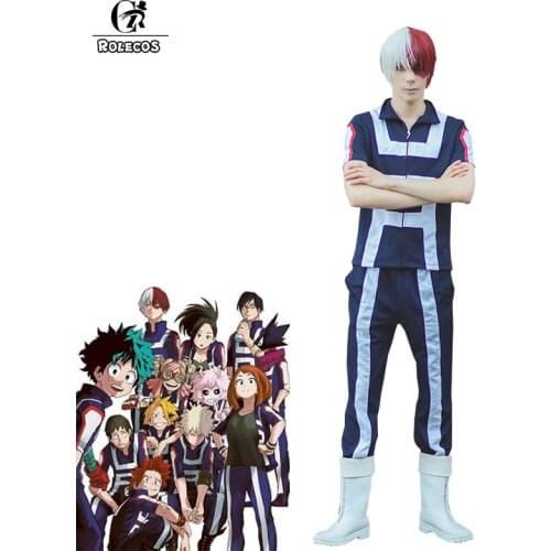 ROLECOS Anime MHA Cosplay Costume Members Gym Suit High School Uniform BNHA Sports Outfit