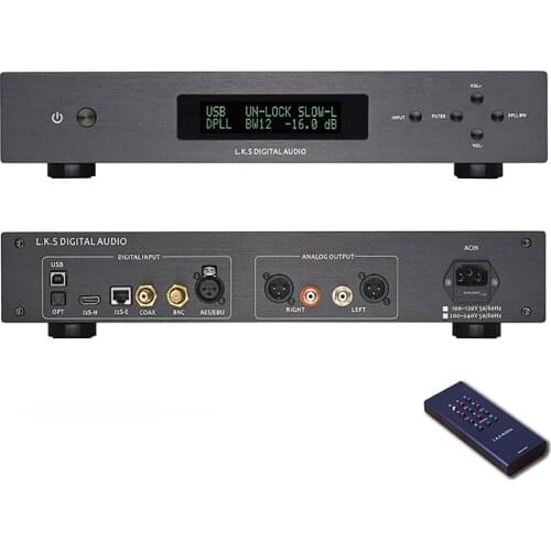 L.K.S Audio MH-DA004 Dual ES9038pro Flagship DAC DSD Input Coaxial AES EBU for DoP USB I2S Optical Audio Decoder D/A Converter