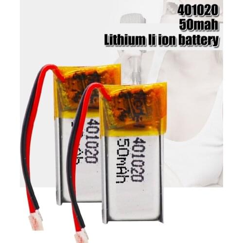 3.7v 50mah 401020 Lithium polymer Li-po Rechargeable Battery For Toys Cars Bluetooth speaker Bluetooth headset digital pr
