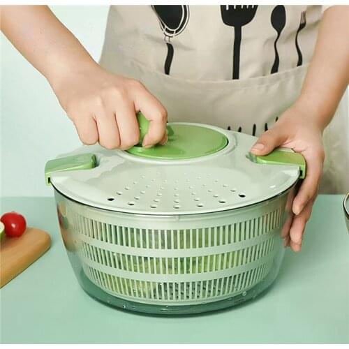 Multifunction Vegetable Fruit Dehydrator Manual Quickly Dryer Kitchen Spinner Drain Basket Filter Spin-Drying Machine Gadgets