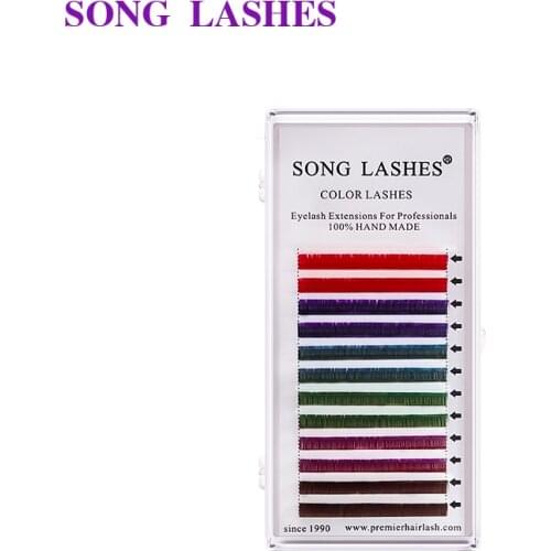SONG LASHES False Eyelash Extensions Color Lashes Rainbow Lashes