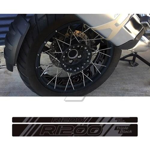 Motorcycle Front/Rear Wheel Reflective Decal Case for BMW R1200GS Adventure 2006-2021 Triple Black Edition
