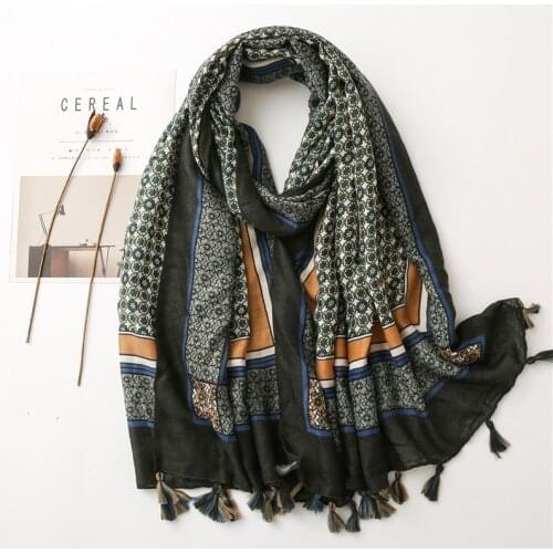 Printed Women Scarf Floral Spring Patchwork Designer Hijab Scarves Soft Pashmina Bandana Foulards 180x90cm