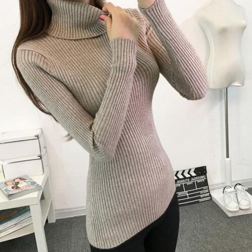 Thick Turtleneck Warm Women Sweaters Autumn Winter Knitted Femme Pull High Elasticity Soft Female Pullovers Sweater