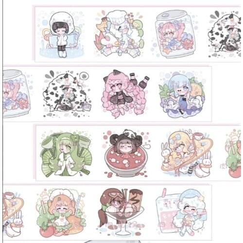 Lovely Breathing Girl Washi Masking Tapes for Card Making DIY Scrapbooking Decorative Stickers