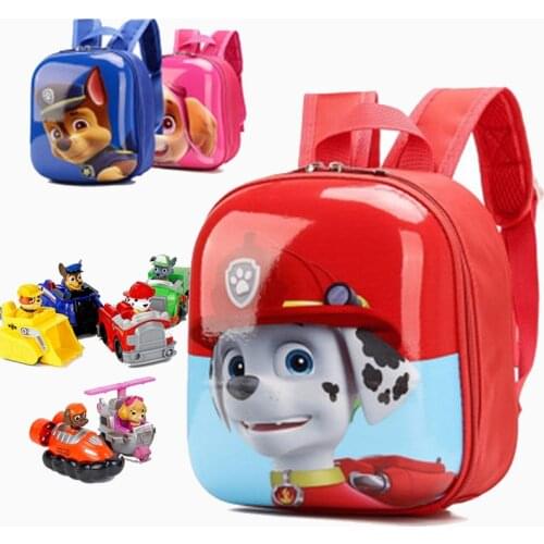 Paw Patrol Dog Backpack Toys Action Figures Patrulla Canina Skye Chase Kindergarten School Bag Boy Girl Birthday Gift For Child