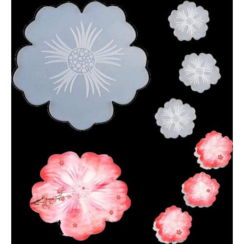 Sakura tea fruit plate coaster silicone mold for DIY epoxy resin mold jewelry making tools art ornaments decoration supplies