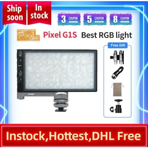 Pixel G1s RGB Video Light Built in 12W Rechargeable Battery LED Camera Light 360 Full Color 12 Common Light Effects PK godox