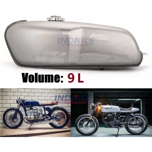 Universal Motorcycle Cafe Racer Gas Fuel Tank 9 L 2.4 Gallon for YAMAHA RD 50 350 400 500 BMW Honda Kawasaki Suzuki Custom Class