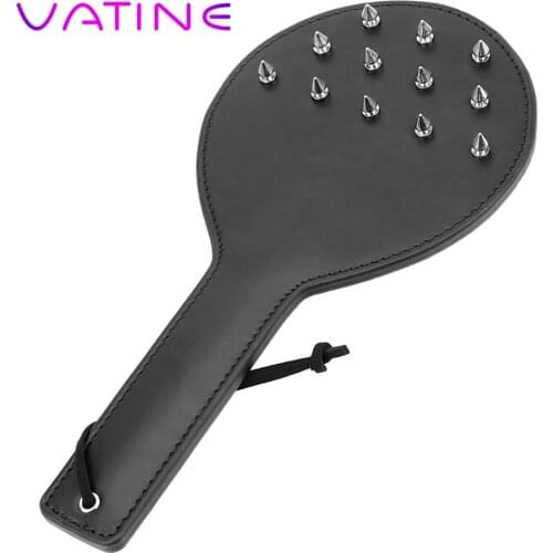 VATINE PU Leather Rivet Whip Slave Paddle Erotic Sex Products Adult Games Flirting Sex Toys for Couples