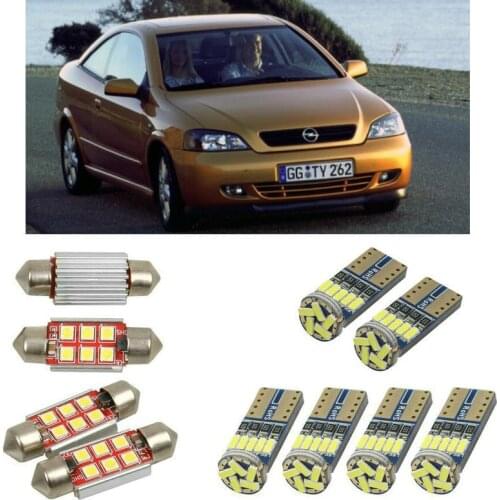 Interior led Car lights For Opel astra g coupe t98 bulbs for cars License Plate Light 8pc