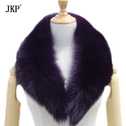 Real fox fur collar Men womens genuine leather women fashion fur fox scarves